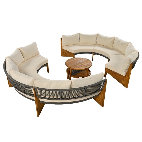 Curved Shape Sofa Set PE Wicker Furniture Conversation Sets