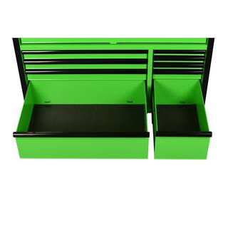 Husky 52 in. W x 24.5 in. D Standard Duty 10-Drawer Mobile Workbench Tool Chest with Solid Wood Work Top in Gloss Green H52MWC10GRN