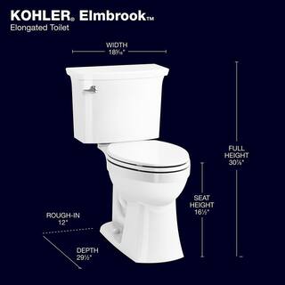 KOHLER Elmbrook Complete Solution 2-piece 1.28 GPF Single Flush Elongated Toilet in. White (Seat Included ) 33201-0