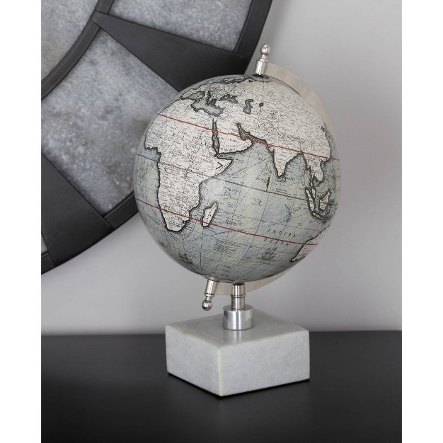 X 9 quot Contemporary Decorative Globe With Iron And Ceramic Stand White Olivia amp May