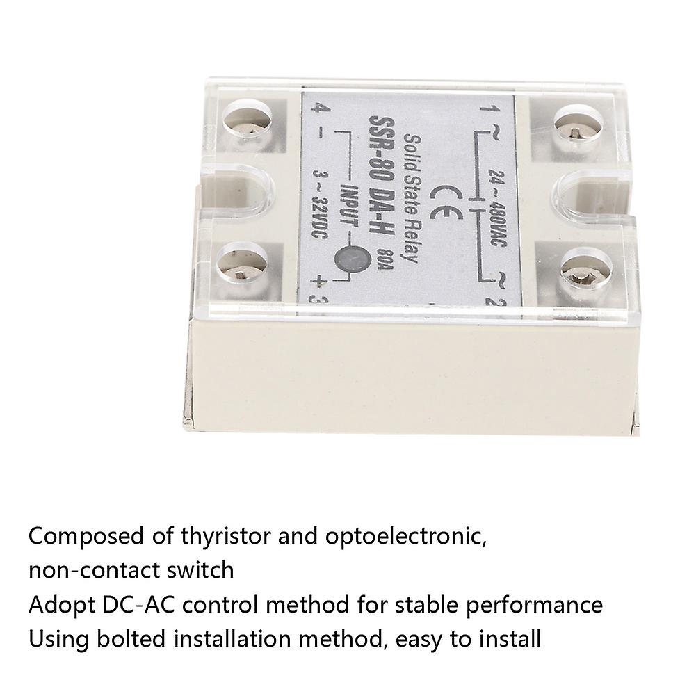 Solid State Relay Dc Ac Ssr With Non Contact Switch High Quality Ssr-80a Da H 24-480vac