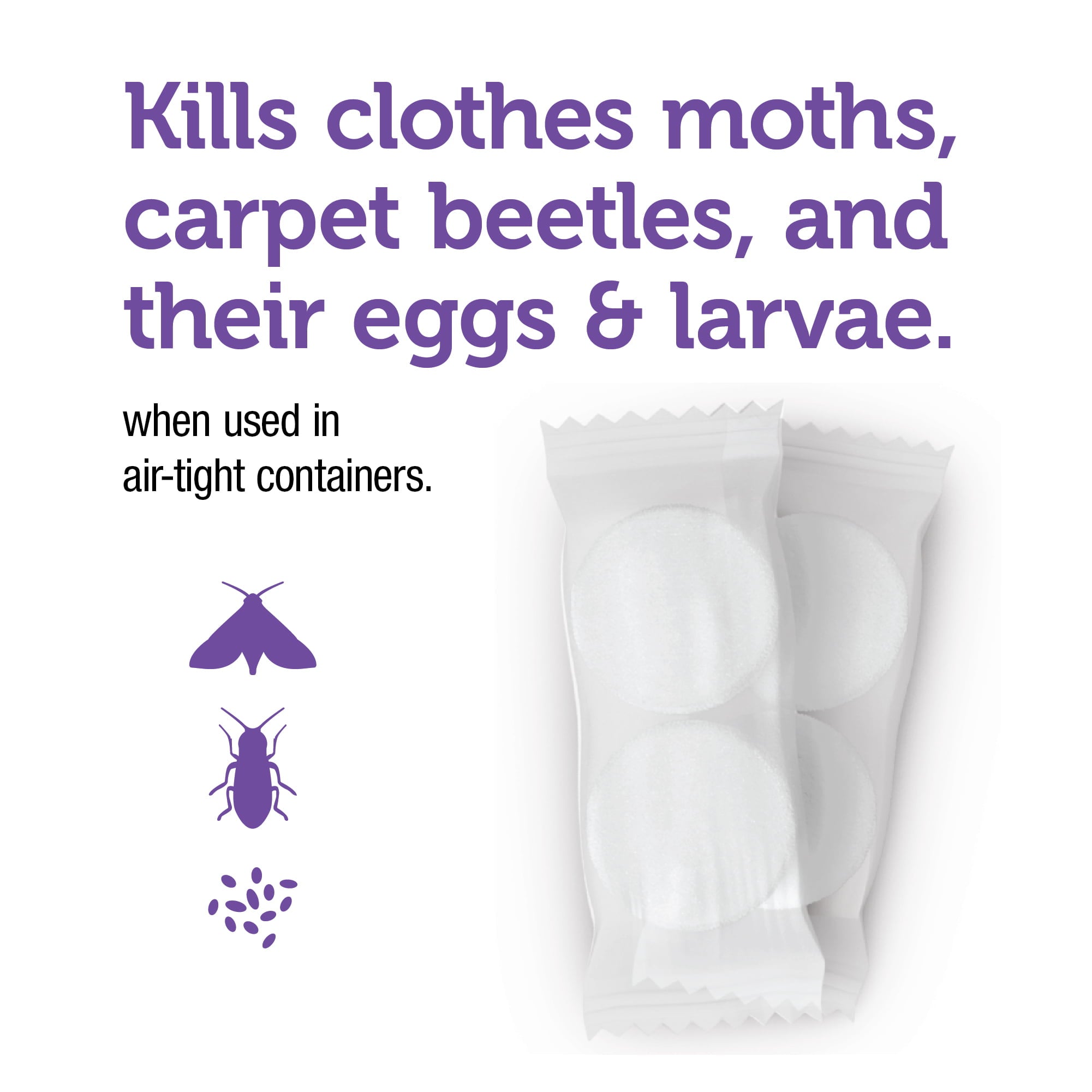 Enoz Lavender Scented Moth Balls, Packets Kill Clothes Moths and Carpet Beetles, 6 oz, 5 Ct