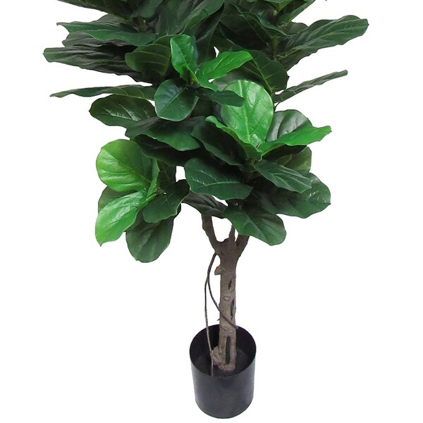 6ft Real Touch Artificial Fiddle Leaf Fig Tree Plant in Black Pot