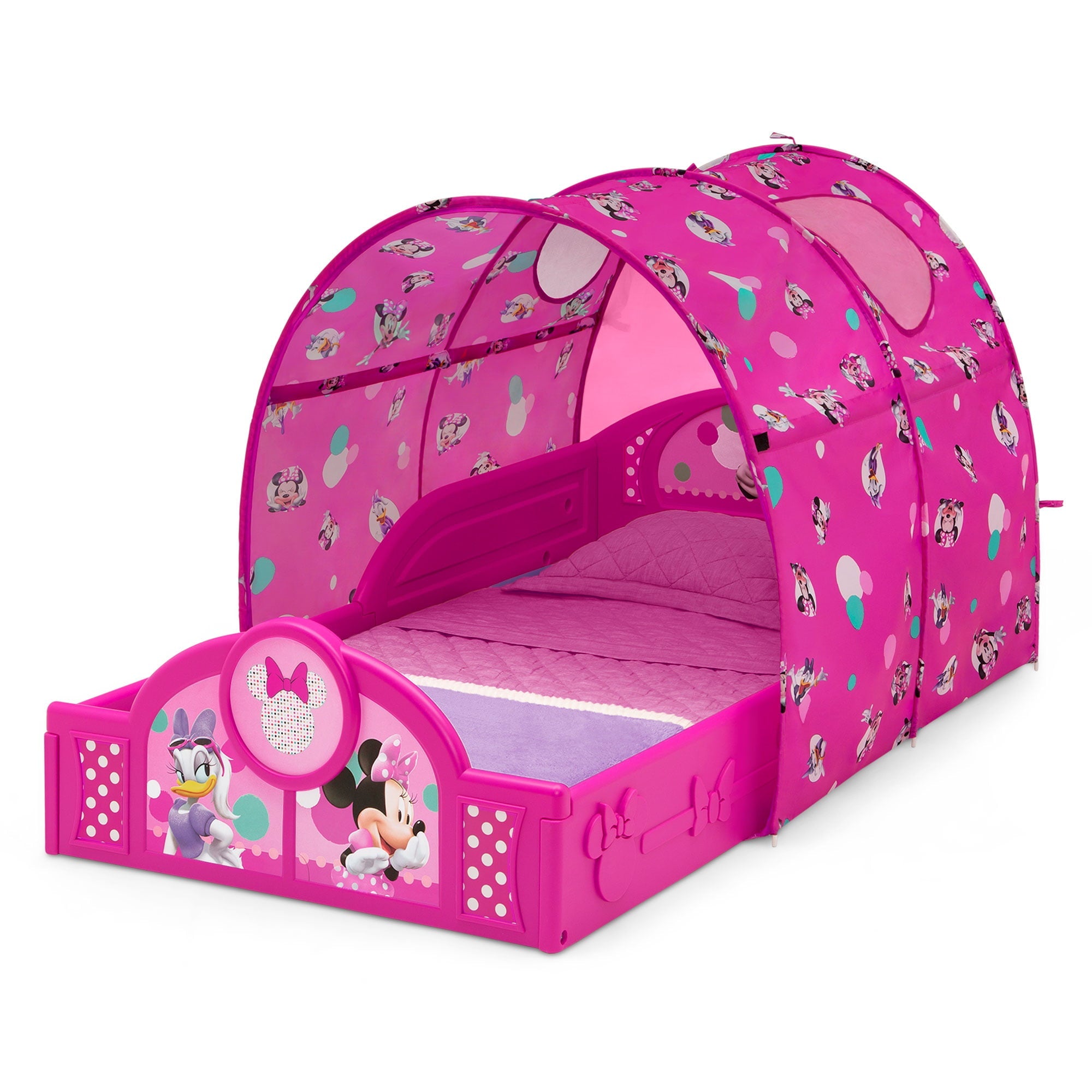 Disney Minnie Mouse Plastic Sleep and Play Toddler Bed with Canopy by Delta Children