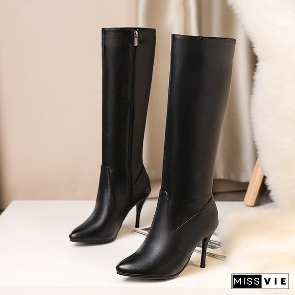 Longking Fashion Women Boots Spring Winter Over The Knee Heels Quality Suede Long Comfort Square Botines Mujer Thigh High Boots