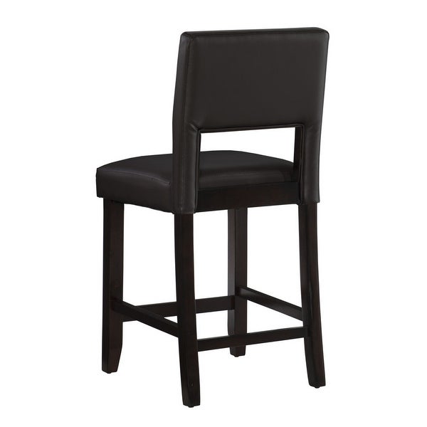 Zeta Dark Brown Faux Leather 24-inch Counter Stool