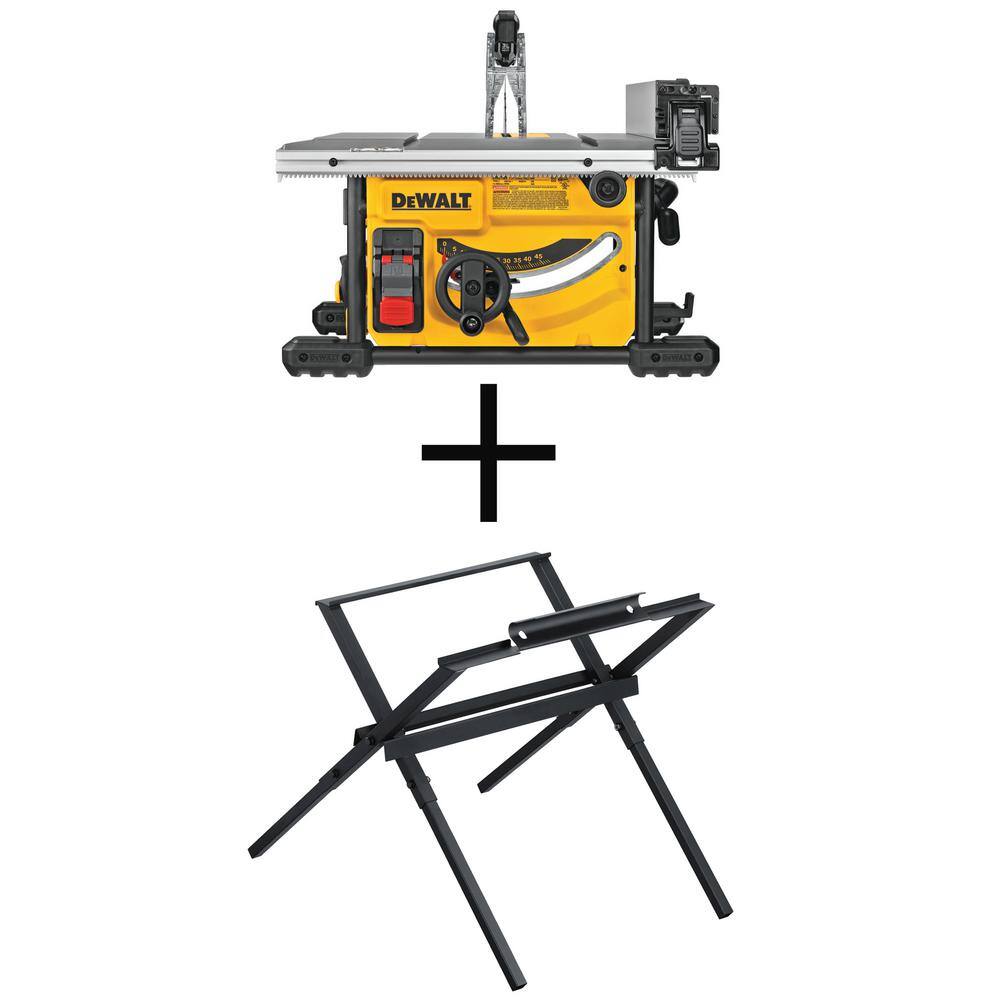 DW 15 Amp Corded 8-14 in. Compact Jobsite Table Saw and Compact Table Saw Stand DWE7485WDW7451