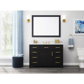 Home Decorators Collection Bonheur 48 in. W x 21 in. D Vanity in Black with Ceramic Vanity Top in White with White Basin HDPEV48V