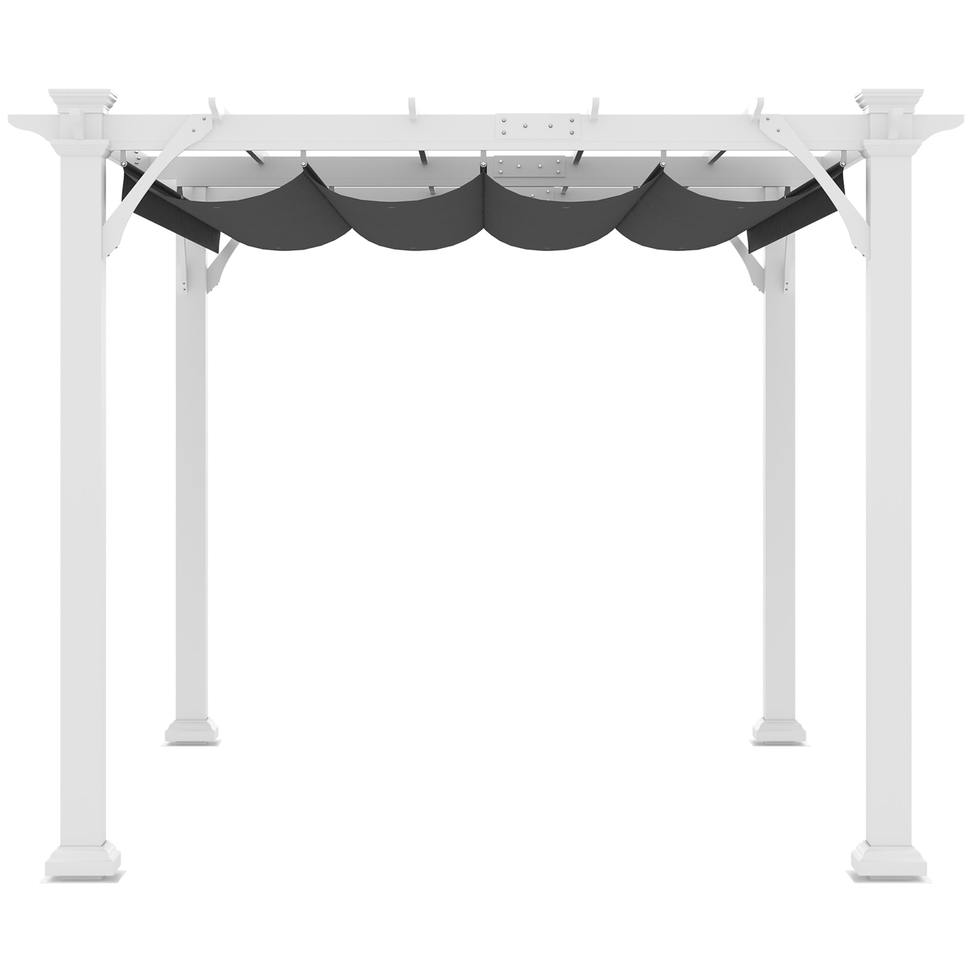 Outsunny 13' x 10' Wood Pergola with Retractable Canopy, Sun Shade Shelter