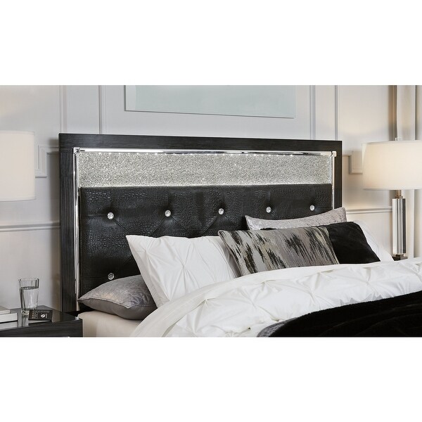 Signature Design by Ashley Kaydell Black/Gray Upholstered Panel Headboard - - 37033725