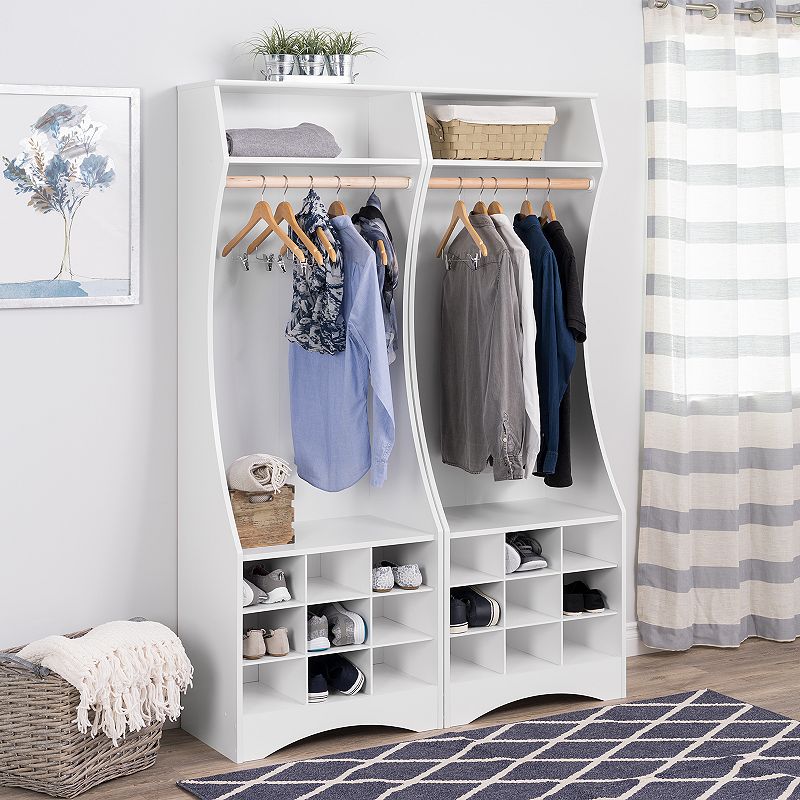 Prepac White Compact Wardrobe with Shoe Storage