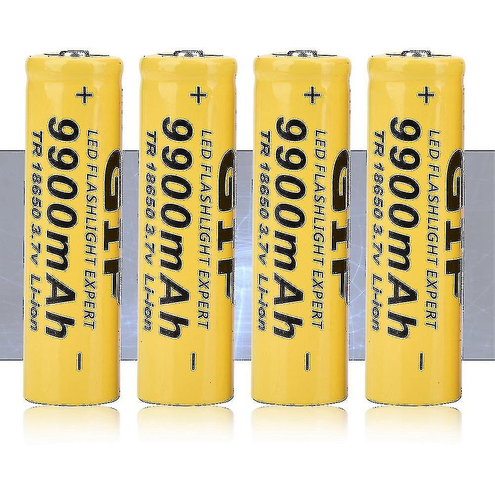 4pcs Flash Gif 9900mah 18650 Recharable Yellow