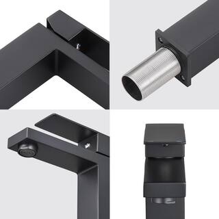 Heemli Square Single Handle Single Hole Bathroom Faucet in Matte Black KBL0203B