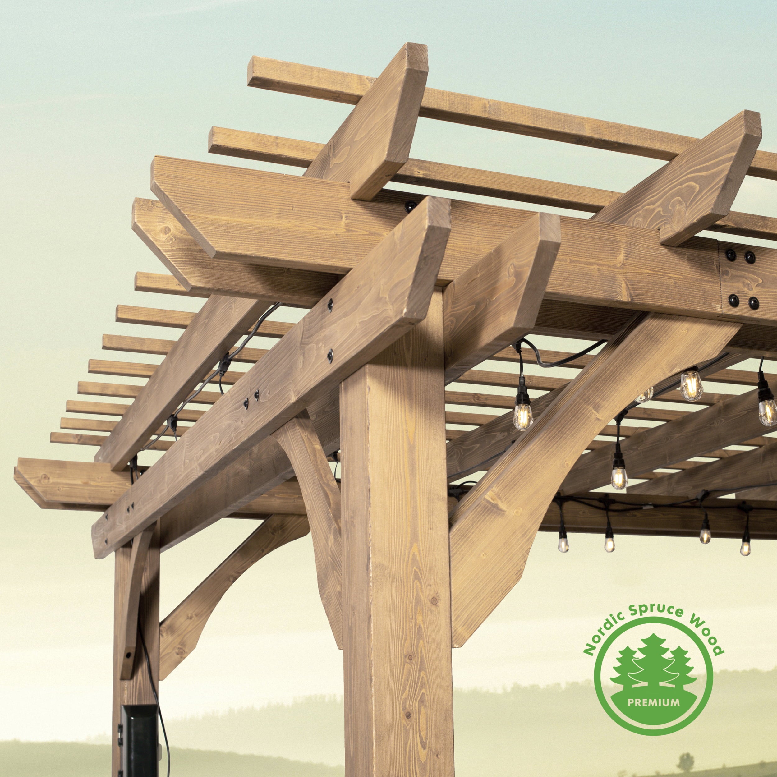 Backyard Discovery 14' x 10' Fairhaven Rustic Finish Nordic Spruce Pergola