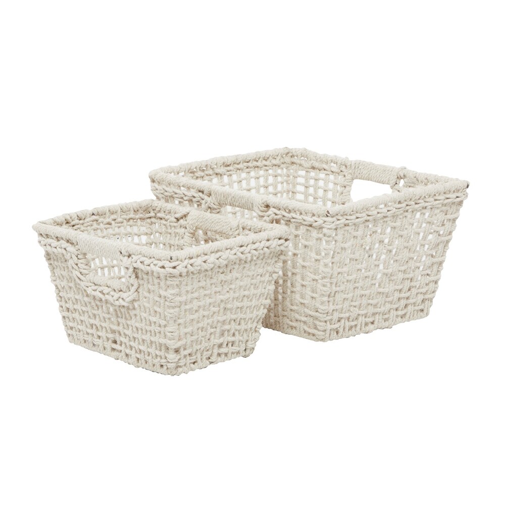 Cotton Farmhouse Storage Basket (Set of 2)   S/2 9\