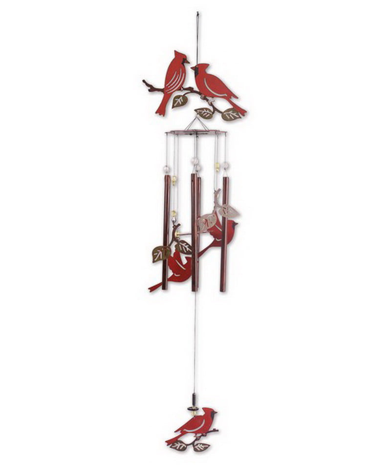 Sunset Vista 36 in. Garden Essentials Birds of a Feather Cardinals Wind Chime