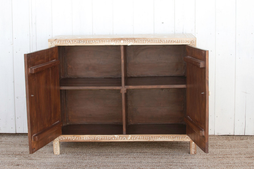Finely Inlay Tree of Life Teak Buffet   Mediterranean   Accent Chests And Cabinets   by De cor  Houzz