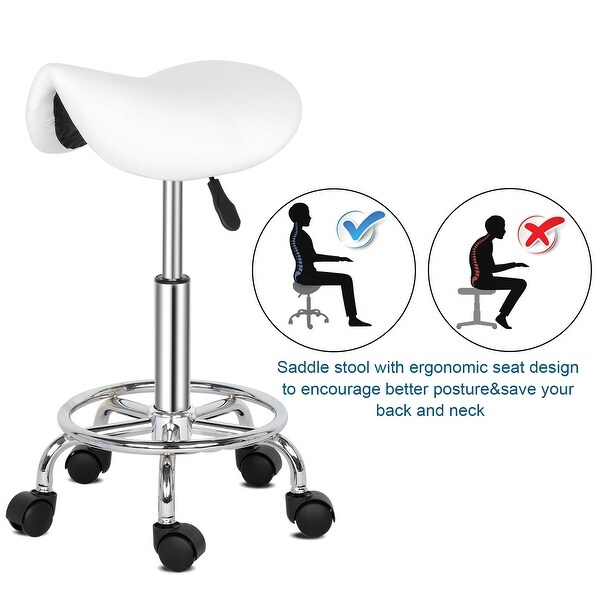 Mordern Saddle Stool Ha Ha Feet Rotation Bar Stool White