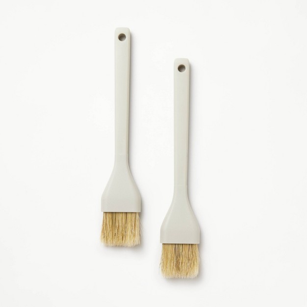 2pc Pastry Brush Set Light Gray