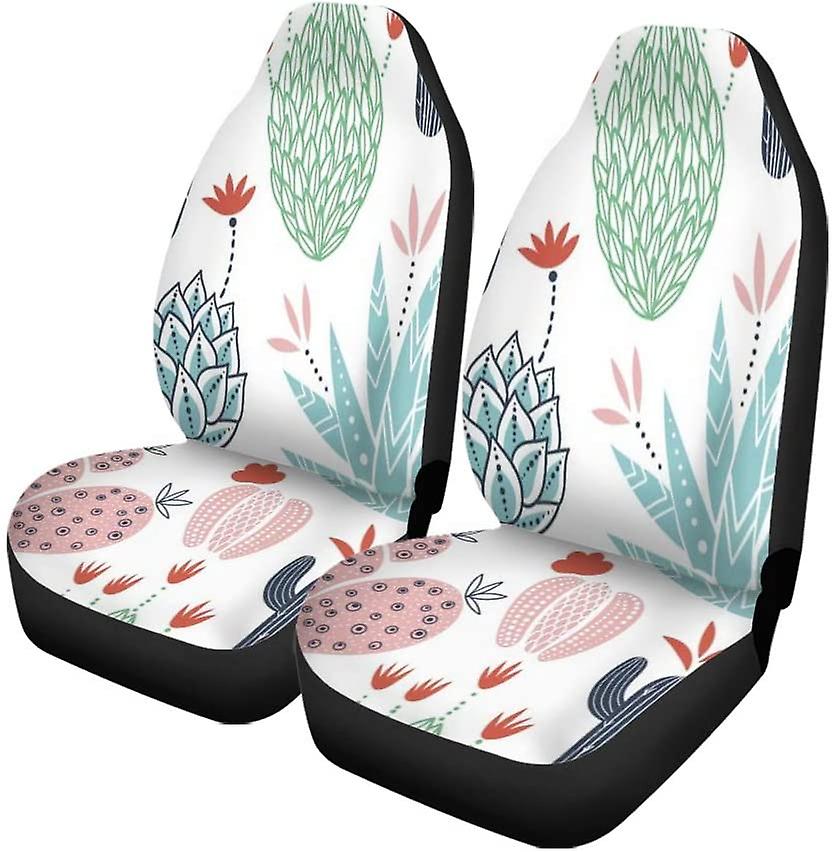 Set Of 2 Car Seat Covers Poppies White Horse Universal Auto Front Seats Protector Fits For Car，suv Sedan，truck