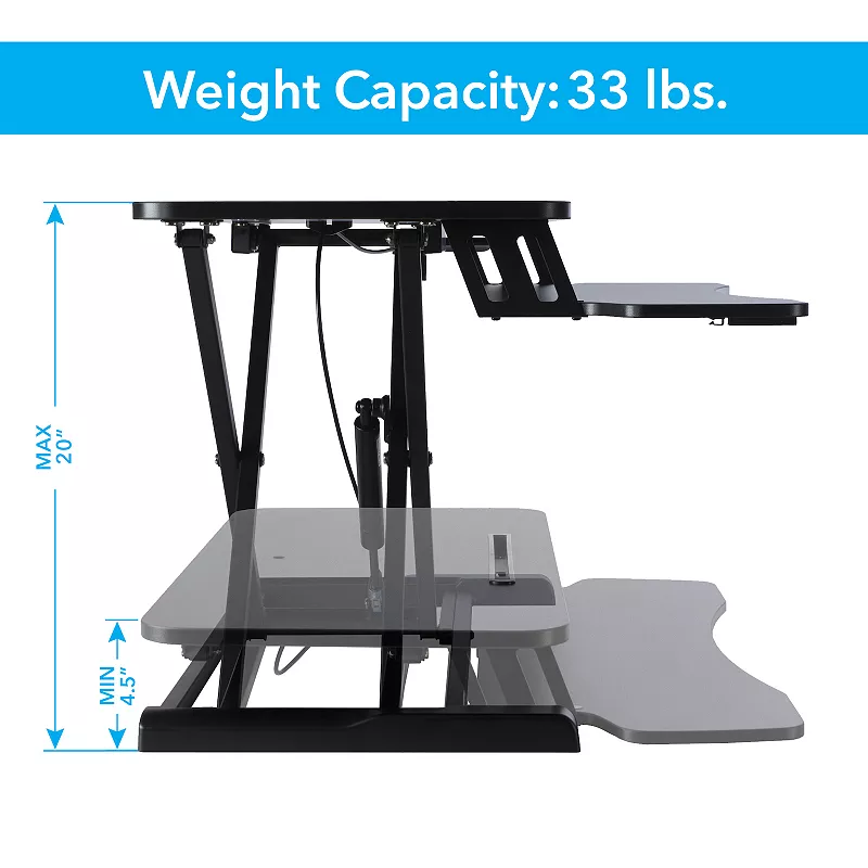 Atlantic Large Standing Desk Converter Table Decor