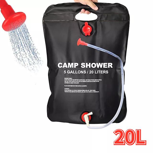 20l Portable Shower Bag With Switch Hose And Plastic Head Large Capacity Water Storage For Camping Outdoor Hiking Picnic Washing