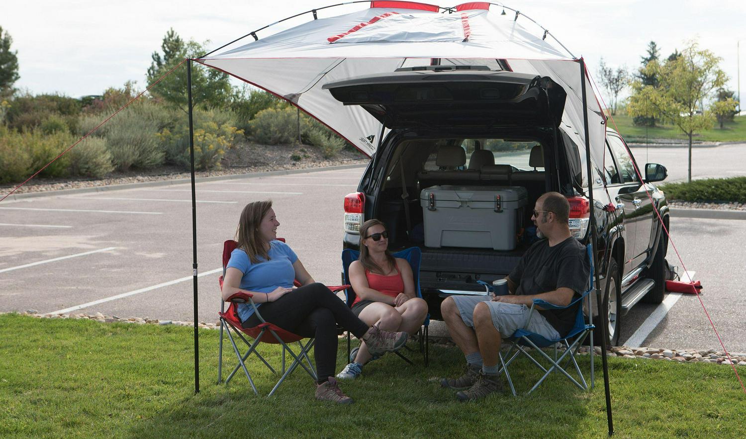 Ozark Trail 9 ft. x 7 ft. Gray Multi-Purpose Sunshade Beach Tent， with UV Protection