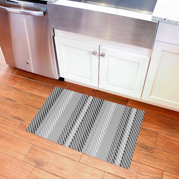 Stripe Florart Low Profile Machine Washable Kitchen Mat Bungalow Flooring