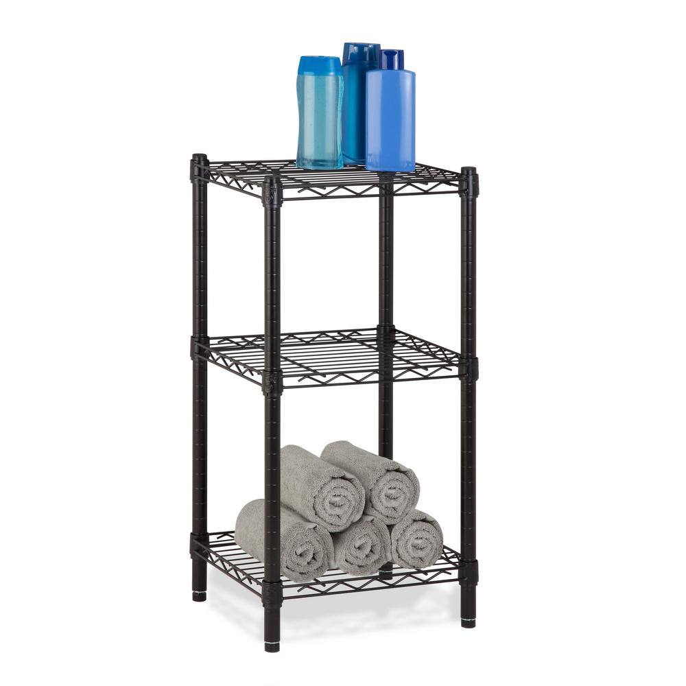 Honey-Can-Do Black 3-Tier Garage Storage Shelving Unit (15 in. W x 30 in. H x 14 in. D) SHF-09209