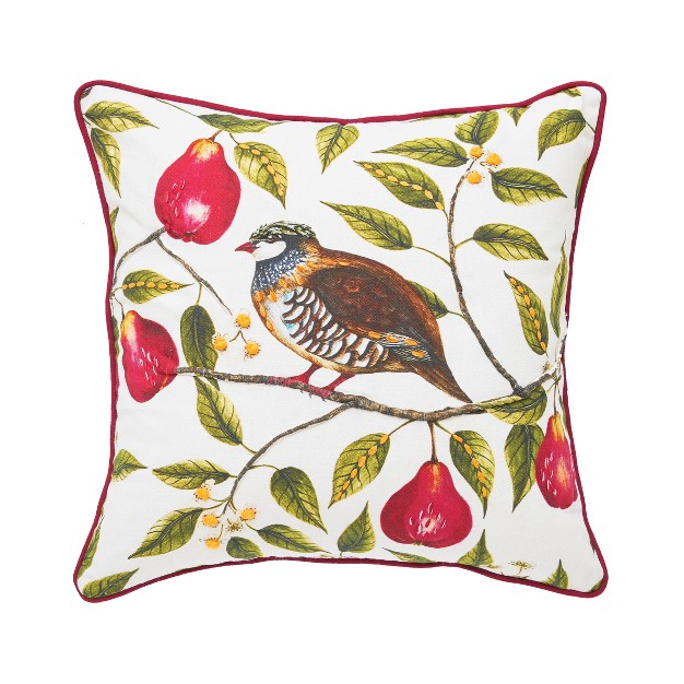 C amp f Home Partridge In A Pear Tree Printed amp Embellished Throw Pillow