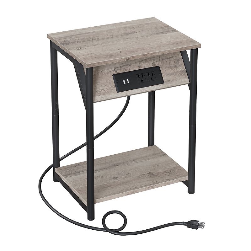 Plug-in Series Side Table With Usb Ports And Outlet