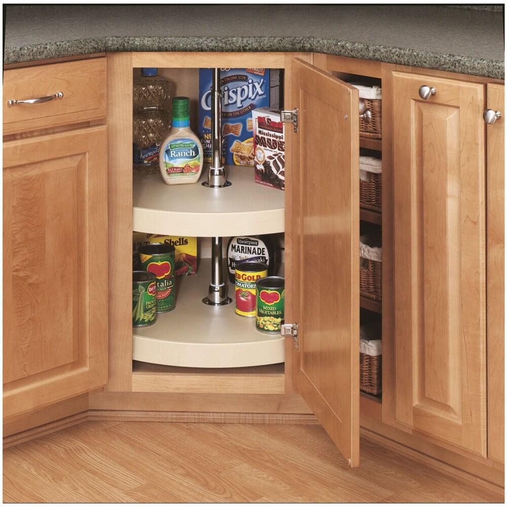Rev A Shelf RAS Polymer 32 Inch Full Circle 2 Shelf Lazy Susan Set