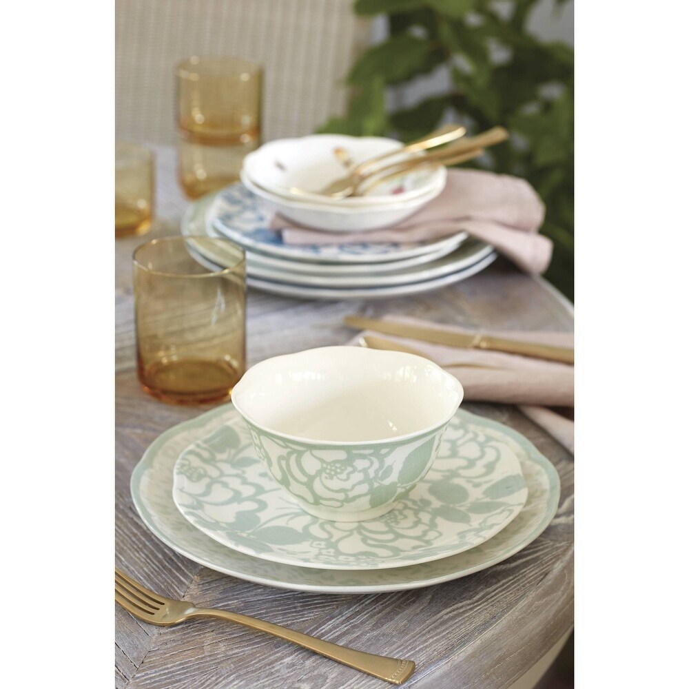 Butterfly Meadow Cottage 12 Piece Dinnerware Set  Sage