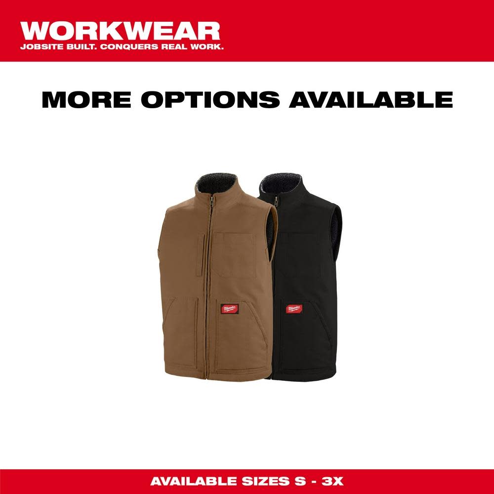 Milwaukee Heavy Duty Sherpa Lined Vest Brown 2X ;