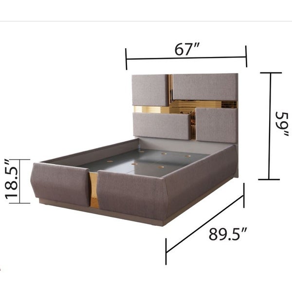 Lorenzo Queen 4 Pc Bedroom set in River Sand - - 38054047