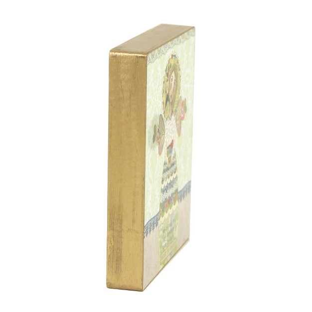 Home Decor Wood Block One Inspirational Block 4 65 Inches Inspirational Hearts Angel Wood Gold