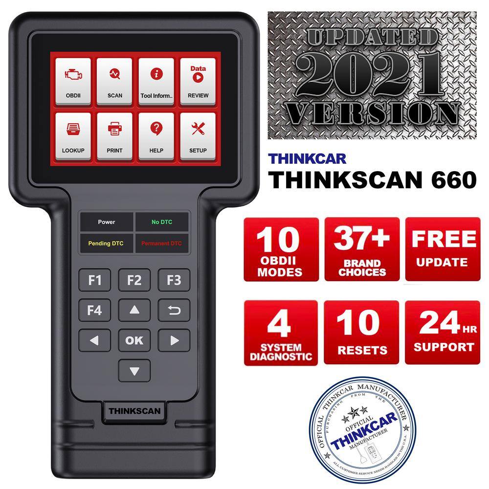 Thinkcar Thinkscan 660 Powerful 4 System Diagnostic Scanner ECM TCM ABS and SRS with 10 Maintenance Resets THINKSCAN660