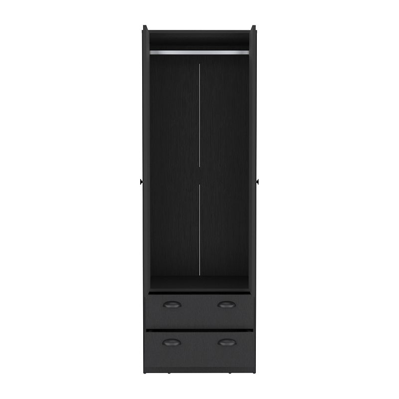 DEPOT E-SHOP Bonaire Armoire with 2-Drawers and 2-Doors， Black