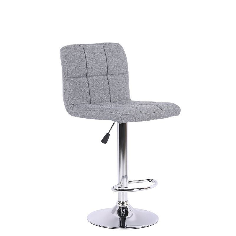 Comfortable stool with adjustable height， Stainless steel swivel base， grey colour. Set of 2