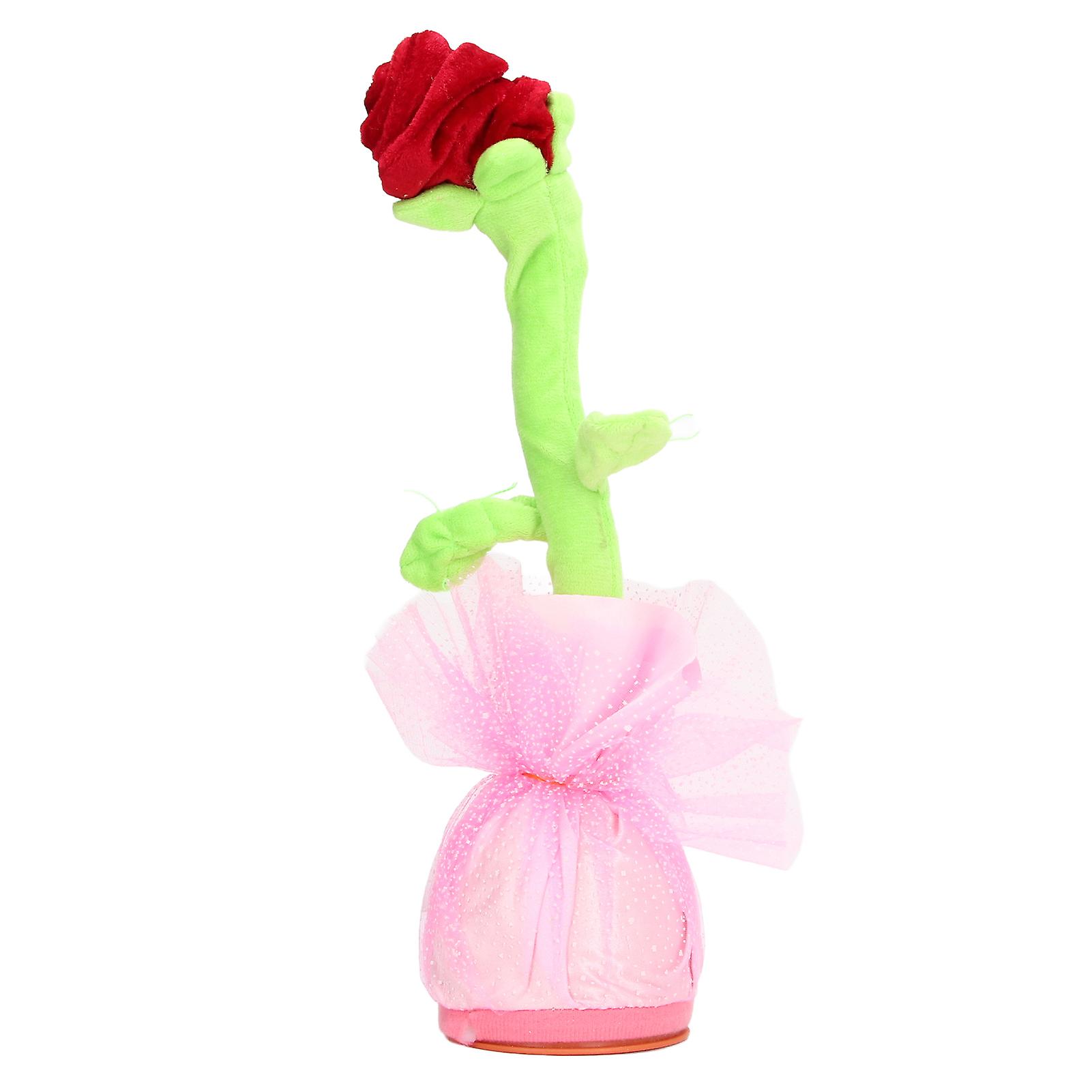 Singing Flower Simulation Sound Recording Repeating Electronic Dancing Talking Rose Flower Toy For 3 Years Old Abovered