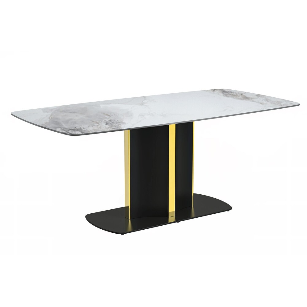 LeisureMod Sylva Dining Table with a 55\