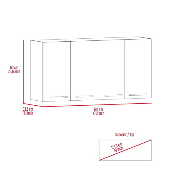 120 Wall Cabinet  Four Doors  Two Cabinets  Two Sh...