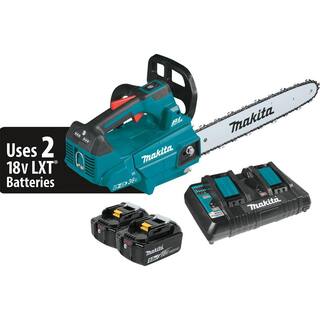 Makita LXT 16 in. 18V X2 (36V) Lithium-Ion Brushless Top Handle Chain Saw Kit 5.0Ah with Bonus 18V LXT Battery Pack 5.0Ah(2-Pk) XCU09PTBL1850B2