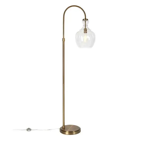 Verona Arc Floor Lamp with Glass Shade