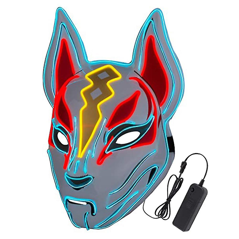 Halloween Masks - Fox Drift Mask - Led Mask - Light Up Mask For Halloween Cosplay Game Party Props  Mask For Man Woman Boys Girls