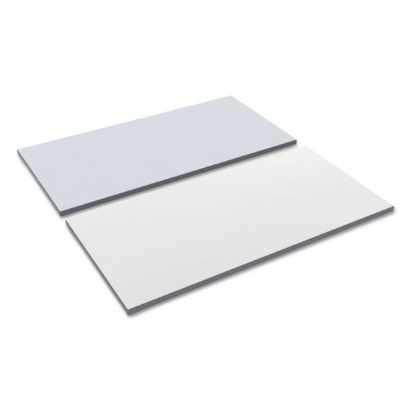 Alera Reversible Laminate Table Top， Rectangular， 59.38w x 23.63d， White/Gray