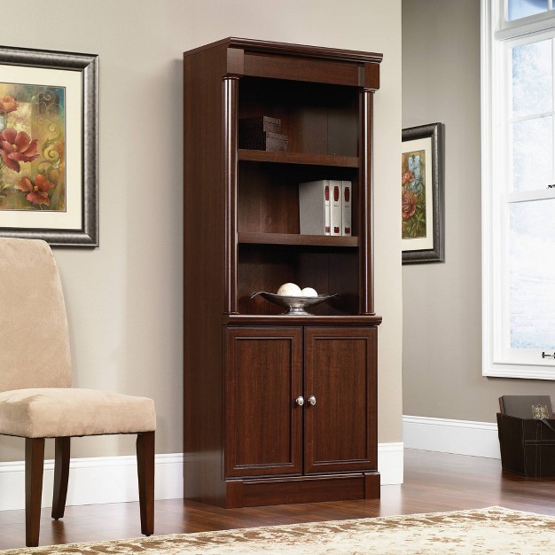 Palladia Library With Doors Select Cherry Red Sauder