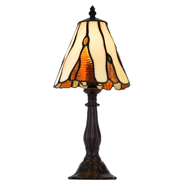 Metal resin Accent Lamp With  Art Glass Shade Dark Bronze Cal Lighting