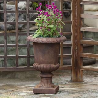 LuxenHome Classic Bronze MgO Fiberclay Urn Planter WHPL269