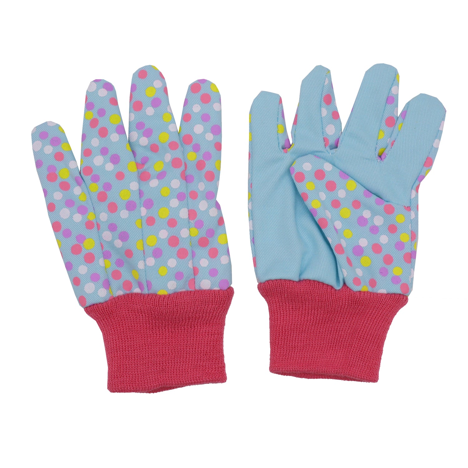 HANDLANDY 2 Pairs Kids Cotton Garden Gloves, DIY Gloves for Age 5-6, Small, Pink